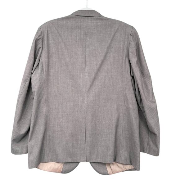 Hockerty Grey Bespoke Custom 2 Button Notched Lapel Blazer Jacket Mens 46 - Picture 2 of 10